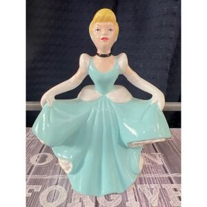 Disney China Cinderella Ceramic Figurine Blue Gown Collectible